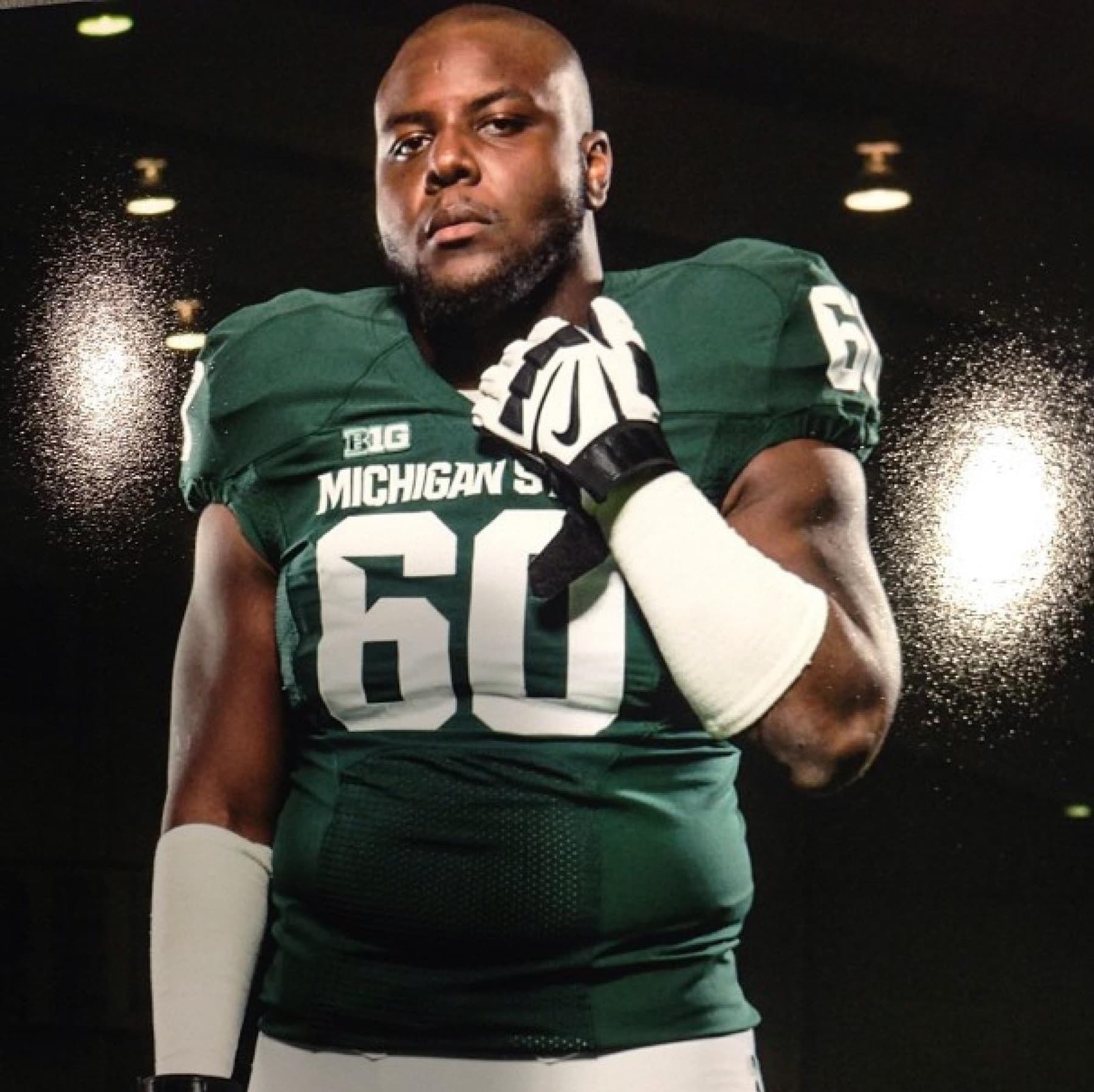 Caj Reynolds in his Michigan State football uniform
